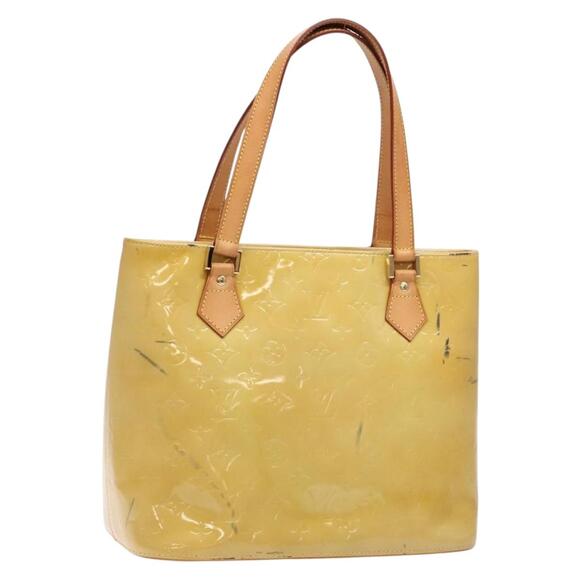 LOUIS VUITTON Monogram Vernis Houston Hand Bag Beige M91004 - Picture 1 of 13